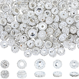 260 шт 5 стили вымощают диско-шар бусины, ручной полимерной глины шариков Rhinestone, круглый и плоский круглый