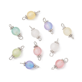 Матовые прозрачные акриловые круглые звенья-соединители подвески, с результатами сплава и латуни, старинное серебро и платина