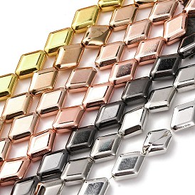 Стеклянные бусины с гальваническим покрытием , ромб