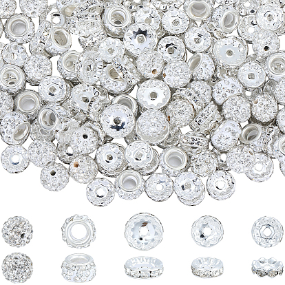 260 шт 5 стили вымощают диско-шар бусины, ручной полимерной глины шариков Rhinestone, круглый и плоский круглый