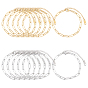 16 pièces 2 couleurs 304 bracelets à chaîne trombone en acier inoxydable pour femmes