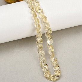 Нагретые нити из натуральных цитриновых бусин, алмаз, граненые, Топ пробуренной