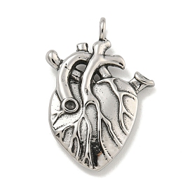 316 Surgical Stainless Steel Pendants, Human Heart Charm