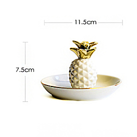 Porcelain Pineapple Ring Holder, Jewelry Tray, for Holding Small Jewelries, Rings, Necklaces, Earrings, Bracelets, Trinket, for Women Girls Birthday Gift