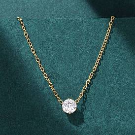 304 Женские плоские круглые подвески из нержавеющей стали с кристаллами и стразами, ионное покрытие (ip)