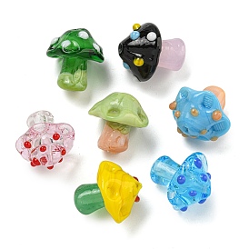 Handmade Bumpy Lampwork Beads, Mushroom