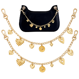 2шт. латунные подвески в форме сердца из алюминия для сумок с панцирной цепью, декоративные цепочки, с поворотными застежками сплава