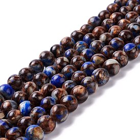 Assembled Synthetic Lapis Lazuli and Bronzite Beads Strands, Round