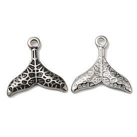 304 Stainless Steel Pendants, Whale Tail Charms