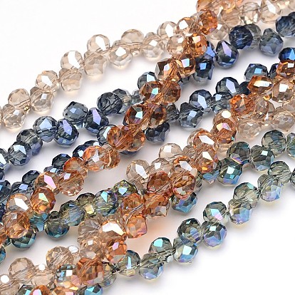 Faceted Teardrop Electroplate Glass Beads Strands