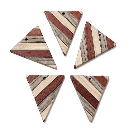 Wenge Wood & Sandalwood & White Ash Pendants, Inverted Triangle Charms