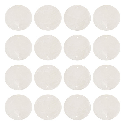 80шт. натуральные подвески-соединители из ракушек Capiz, окрашенные, плоские круглые ссылки