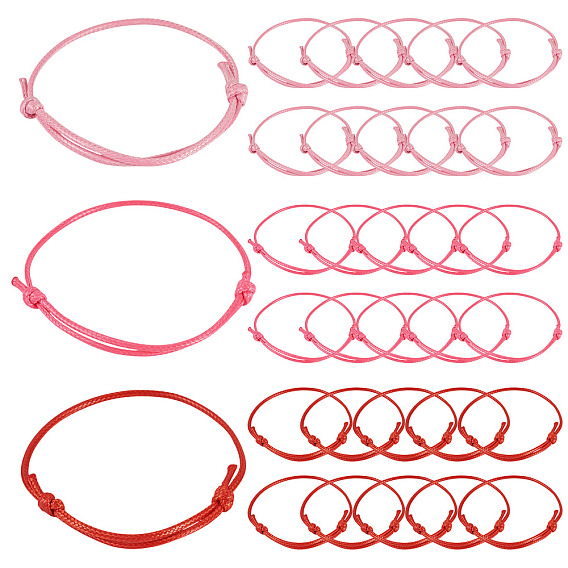 60шт 3 цвета корейский вощеный полиэфирный шнур изготовление браслета, для изготовления ювелирных изделий