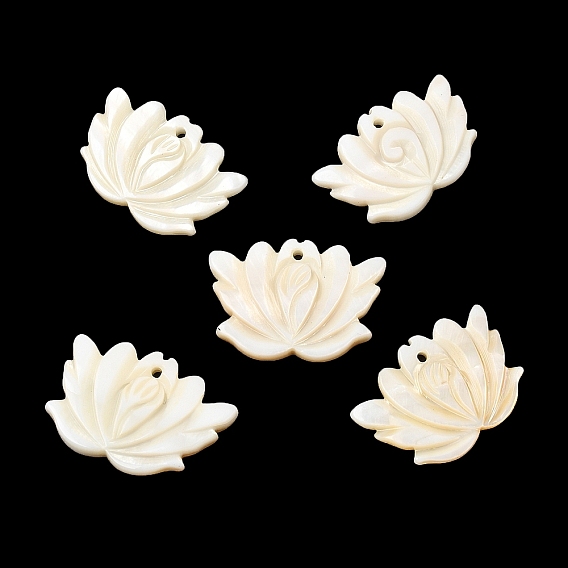 Резные подвески из натуральных пресноводных ракушек, цветок лотоса прелести