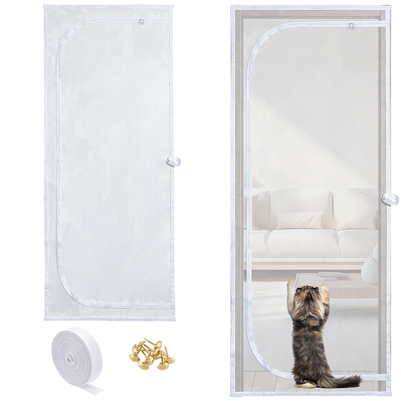 Пластиковая и полиэстерная дверная занавеска, с винтом