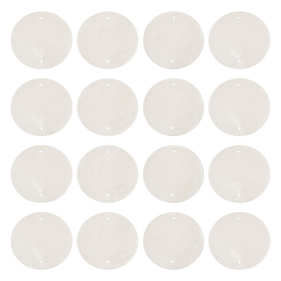 80шт. натуральные подвески-соединители из ракушек Capiz, окрашенные, плоские круглые ссылки