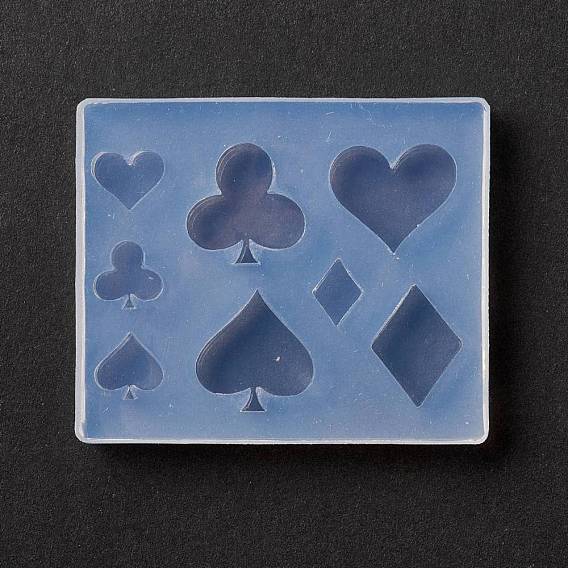 Diy Club & Diamond & Heart & Spade (в игральных картах) соединительное кольцо силиконовые формы, формы для литья смолы, для изготовления уф-смолы и эпоксидной смолы
