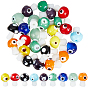 36 Stk. 9 Farben handgemachte böse Augen Lampwork Perlen, pilzförmig