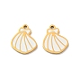 304 Подвески из нержавеющей стали с ионным покрытием (IP), с эмалью, подвески в форме ракушек, реальный 18 k позолоченный, без кадмия, без никеля и без свинца