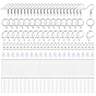 Наборы для самостоятельного изготовления сережек, в том числе 304 крючки для сережек из нержавеющей стали, а также булавки и кольца для соединения, пластиковые гайки для ушей, находка для серег с железным рычажком