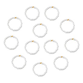 12шт. пластиковое кольцо с имитацией жемчуга и латунными бусинами