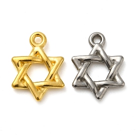 Ion Plating(IP) 304 Stainless Steel Pendants, Star of David Charm