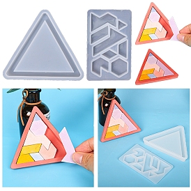 DIY Pendant Silicone Molds, Resin Casting Molds, For UV Resin, Epoxy Resin Jewelry Making, Triangle & Rectangle & Polygon & Rhombus & Hexagon & Trapezoid