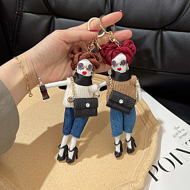 Модный брелок в кукольной одежде для сумки через плечо - креативный подарок, держатель для ключей от автомобиля