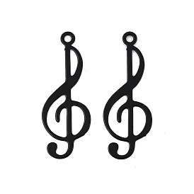 Окрашенные распылением 430 украшения из нержавеющей стали с травлением металла подвески, очарование музыкальной ноты