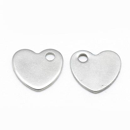 201 Stainless Steel Charms, Stamping Blank Tag, Heart