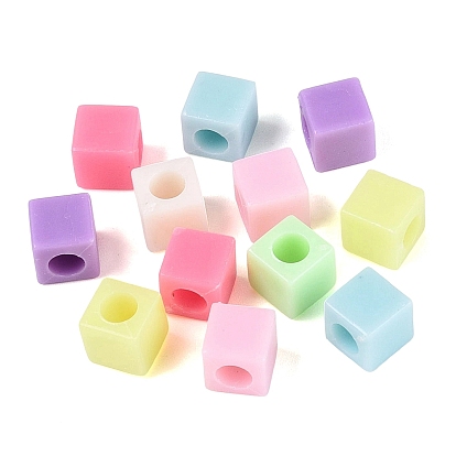Cuentas de plástico opaco, cubo