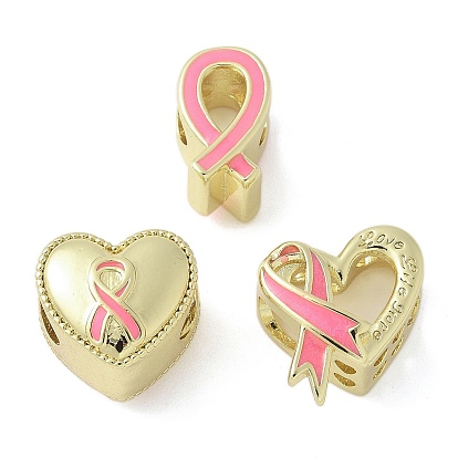 Латунь эмаль европейские шарики, бусины с большим отверстием, стойки покрытие, долговечный, без свинца и без кадмия, реальный 18 k позолоченный