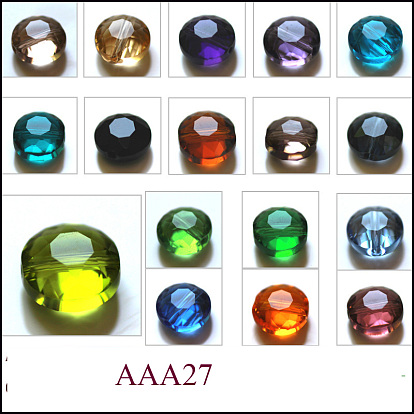 Imitation Austrian Crystal Beads, Grade AAA, Faceted, Flat Round