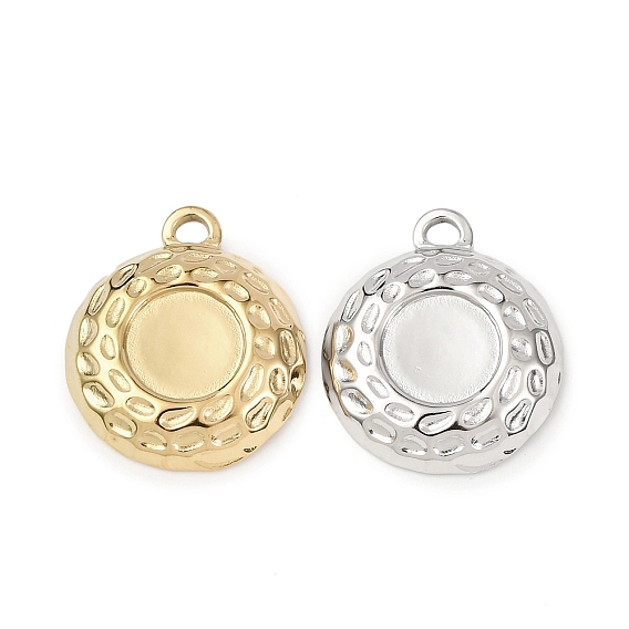 304 Настройки кабошон из нержавеющей стали кулон, плоско-круглые, ионное покрытие (ip)