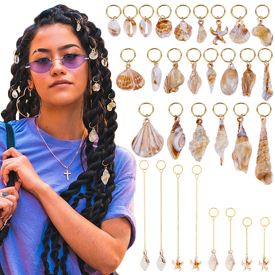 52шт. акриловые инструменты для укладки волос, с кольца прыжок железа, форма раковины и морская звезда