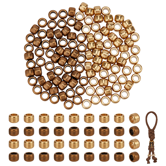 120шт 2 цвета латунь edc европейские бусины, бусины из парашютной нити, бусины с большим отверстием, ремешок для ножа, брелок-браслет, рондель