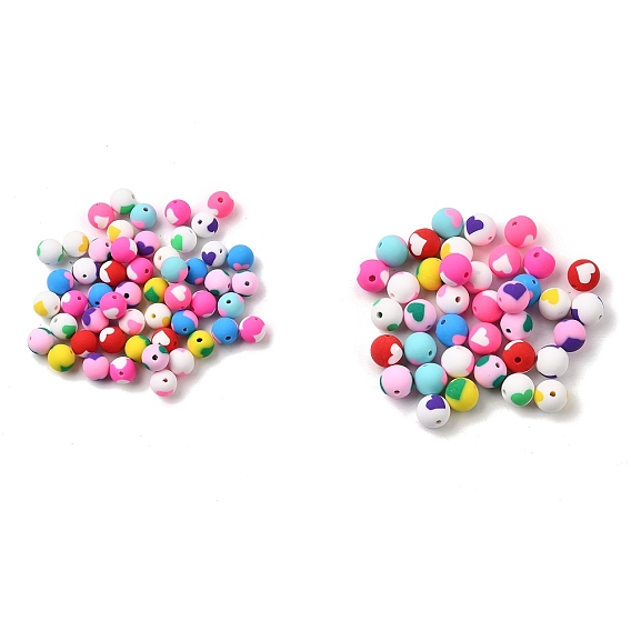 Бусины из полимерной глины , круглые с сердца шаблона