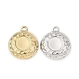 304 Настройки кабошон из нержавеющей стали кулон, плоско-круглые, ионное покрытие (ip)