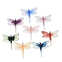 Gradient Color Transparent Resin Big Pendants, Dragonfly Charms, with Platinum Iron Loop
