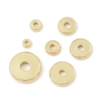 Rack Plating Brass Spacer Beads, Long-Lasting Plated, Cadmium Free & Lead Free, Flat Round