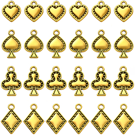 72 шт 4 стили подвески из сплава в тибетском стиле, игральная карта