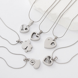 304 de acero inoxidable collares pendientes, color acero inoxidable, libre de deslustre