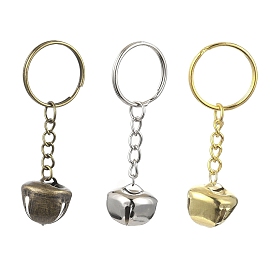 Iron Bell Pendant Keychains, Iron Split Key Rings