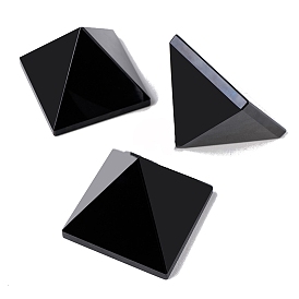 Natural Obsidian Pyramid Display Decorations, Figurine Home Decoration, Reiki Energy Stone for Healing