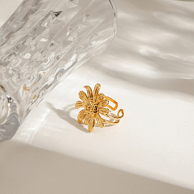 Регулируемые 304 манжеты из нержавеющей стали для женщин, маргаритка