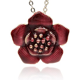 Esmalte de aleación colgantes de flores, dorado, 39x39x8 mm, agujero: 3.5 mm