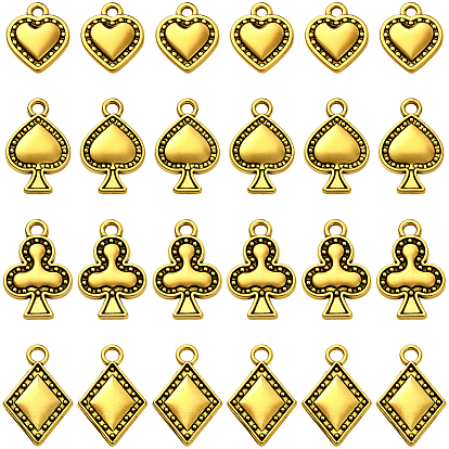 72 шт 4 стили подвески из сплава в тибетском стиле, игральная карта