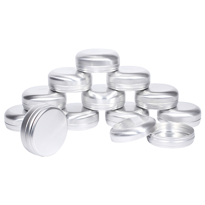 Round Aluminium Tin Cans, Aluminium Jar, Storage Containers for Cosmetic, Candles, Candies, with Screw Top Lid