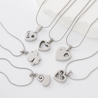 304 de acero inoxidable collares pendientes, color acero inoxidable, libre de deslustre