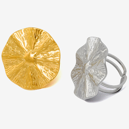 304 кольцо-манжета из нержавеющей стали в европейском и американском стиле для женщин, неправильное круглое отверстие указательное кольцо